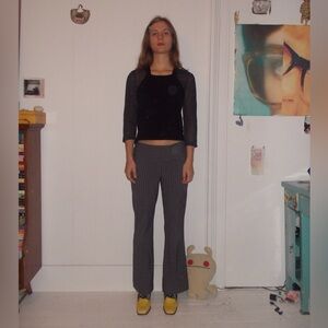 INC International Concepts Black and Gray Flare Pants